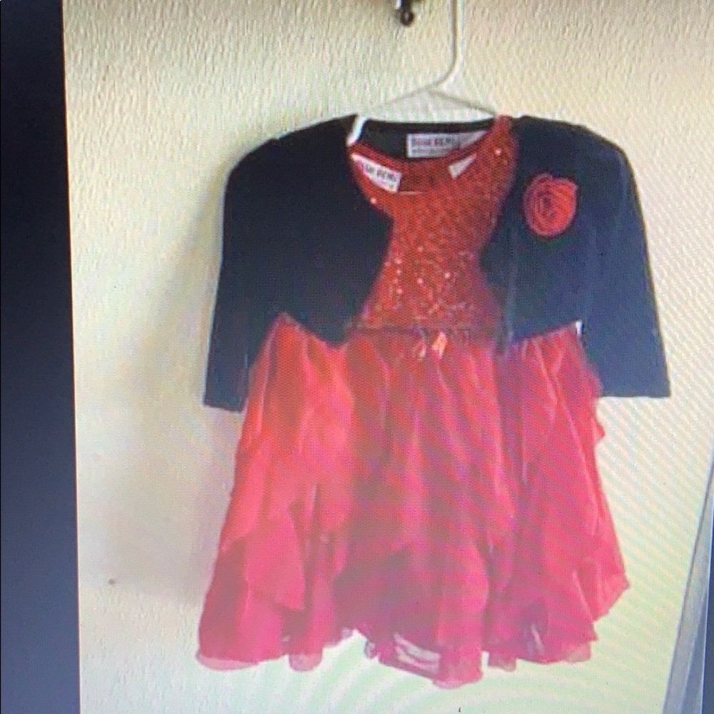 UGC Red dress with black jacket